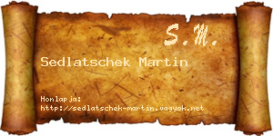 Sedlatschek Martin névjegykártya