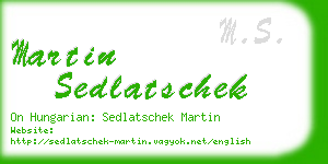 martin sedlatschek business card